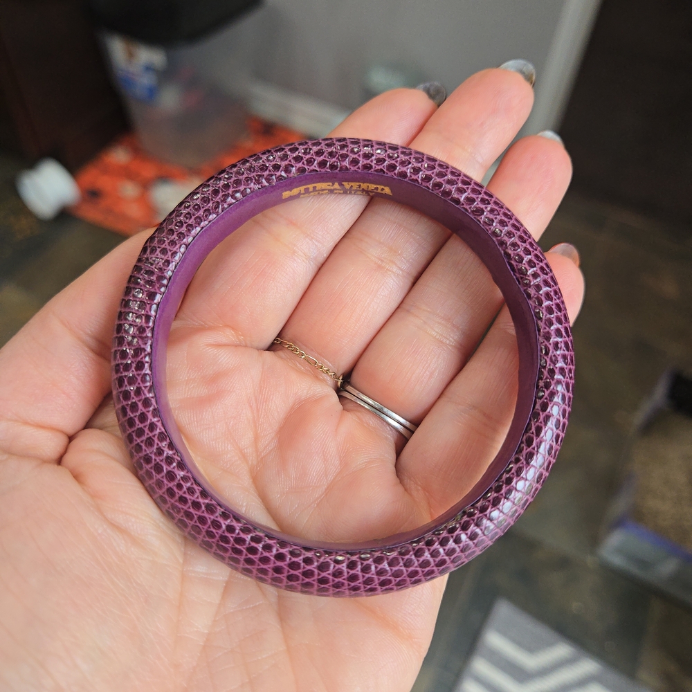 Bottega Vanetta Purple Python Bangle Bracelet - image 5